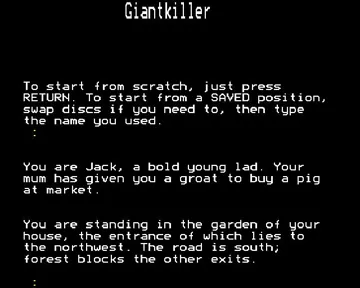 Giantkiller (1987)(Topologika)[GRUN] screen shot game playing